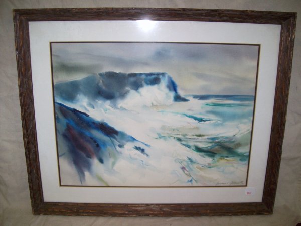ART: WATER COLOR LAWRENCE G GOLD SMITH 30 1/2HX24 1/2W CHIP FRAME