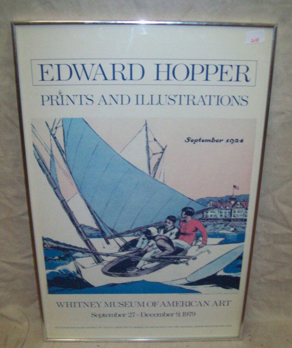ART: POSTER WHITNEY MUSEUMS OF AMERICAN SEPTRMBER 1924 EDWARD HOPPER