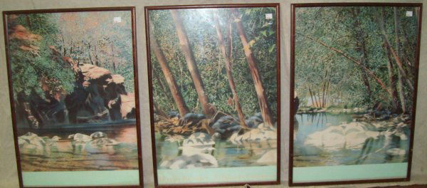 ART: 3 POSTERS LIMITED EDITIONS 1 SIGNED DAVID KESSLER FRAME SCUFFS/STAIN ON BOTTOM 37H X 26W