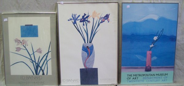 ART: ED BAYNARD SIGNED POSTER 3 IN ALL 36 X 25W STAINED/TEAR
