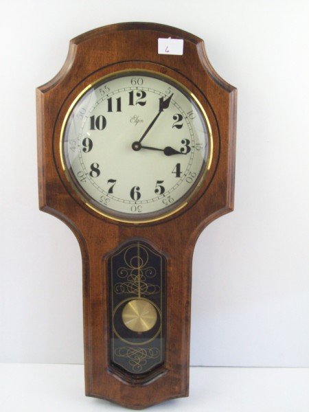 ELGIN WALL CLOCK: CONTEMPORARY ELGIN WALL HANGING CLOCK. 28 INCHES X 14 INCHES