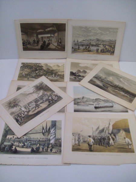 COLLECTION OF ENGRAVINGS: COLLECTION OF JAPANESE ENGRAVINGS INCLUDING COMMO. PERRY. 9 INCHES X 11 INCHES