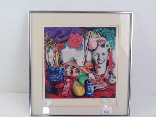 LITHOGRAPH SIGNED AUDREY FLACK: LITHOGRAPH SIGNED AUDREY FLACK OF MARYLIN MONROE. 16 INCHES X 16 INCHES