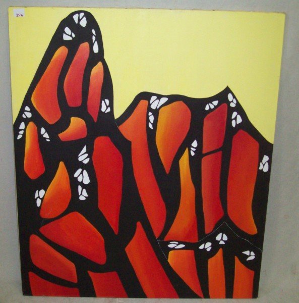 OIL ON CANVAS ABSTRACT: OIL ON CANVAS ABSTRACT NAME ON STRETCHER READS CHARI DUMOND. 36 INCHES X 42 INCHES