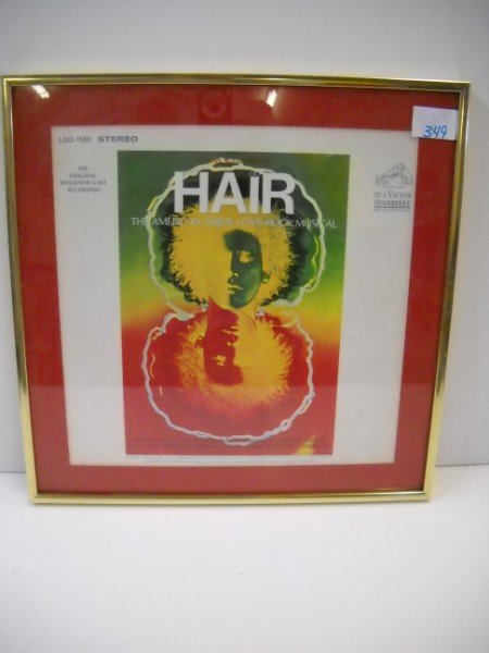 RECORD ALBUM: FRAMED HAIR RECORD ALBUM, RCA VICTOR DYNAGROOVE RECORDING, LSO-1150. STEREO. 15 NCHES X 15 INCHES