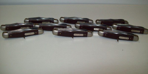 KNIVES: 10 SCHRADE OLD TIMER POCKET KNIVES UNFINISHED. 3 INCHES LONG
