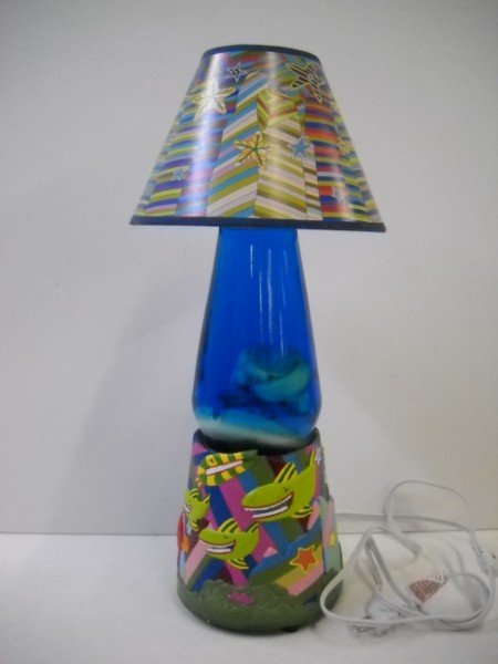 LAVA LAMP: THE BEATLES YELLOW SUBMARINE LAVA LAMP, 1999 SUBAFILMS, MADE IN CHINA. 20 1/2 INCHES HIGH X 6 INCHES WIDE