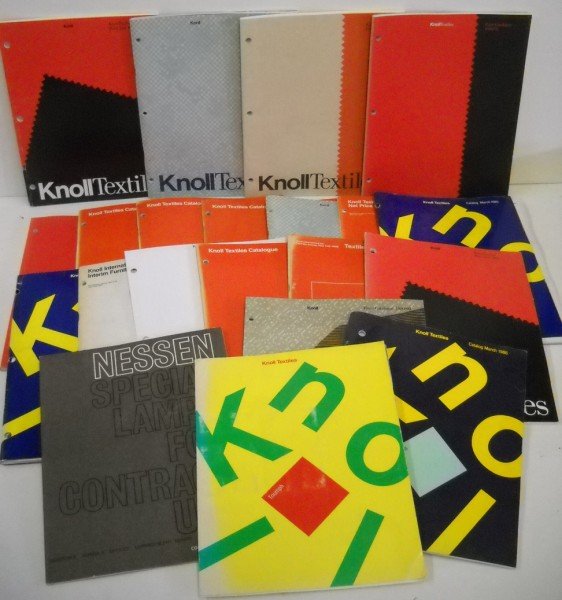 CATALOGS: KNOLL TEXTILE CATALOGS; & 1 NESSEN SPECIAL LAMPS CATALOG. USED CONDITION; CREASES. 11 INCHES X 8 1/2 INCHES