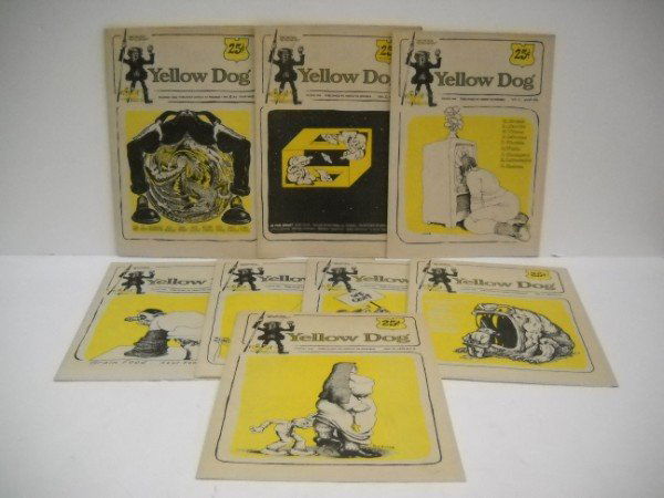 YELLOW DOG TABLOIDS UNDERGROUND COMIC BOOK: YELLOW DOG TABLOIDS #1-12. WITH ROBERT CRUMB, JOEL BLACK, RICK GRIFFIN. 1968. 1ST PRINT. UNDERGROUND COMIC BOOK. CALL 845-457-7550 OR EMAIL STERLINGAUCTION@AOL.COM FOR FULL CONDITION REPORT, SHIPPING/