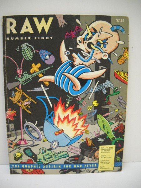 RAW COMMIX UNDERGROUND COMIC BOOK: RAW COMMIX BOOK NUMBER EIGHT. THE GRAPHIC ASPIRIN FOR WAR FEVER. 1986 KAZ COVER. MAUS BY ART SPIEGELMAN. UNDERGROUND COMIC BOOK. CALL 845-457-7550 OR EMAIL STERLINGAUCTION@AOL.COM FOR FULL CONDITION R
