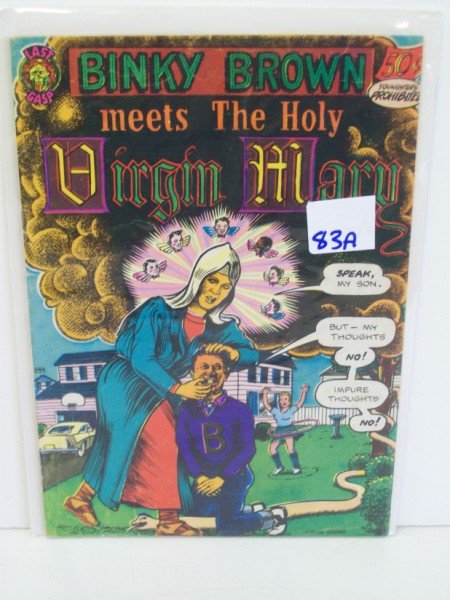 BINKY BROWN UNDERGROUND COMIC BOOK: BINKY BROWN MEETS THE HOLY VIRGIN MARY 1972 1ST PRINT. JUSTIN GREEN COVER. UNDERGROUND COMIC BOOK. CALL 845-457-7550 OR EMAIL STERLINGAUCTION@AOL.COM FOR FULL CONDITION REPORT, SHIPPING/PACKING QUOTES