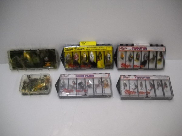 FISHING LOT: FISHING LURES INCLUDING MEPPS TROUTER; MEPPS BASSER; MEPPS SPIN FLIES. CALL 845-457-7550 OR EMAIL STERLINGAUCTION@AOL.COM FOR FULL CONDITION REPORT, SHIPPING/PACKING QUOTES PRIOR TO BIDDING. IF YOU BI