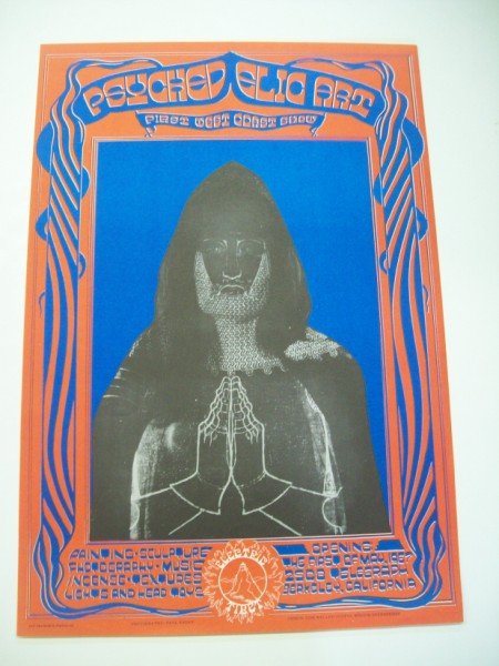 POSTER: PSYCHEDELIC ART POSTER. 19 1/2 INCHES X 13 1/2 INCHES. CALL 845-457-7550 OR EMAIL STERLINGAUCTION@AOL.COM FOR FULL CONDITION REPORT, SHIPPING/PACKING QUOTES PRIOR TO BIDDING. PAYMENT MUST BE MADE WITH