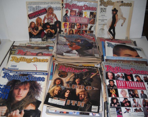 ROLLING STONES MAGAZINES: LARGE COLLECTION OF ROLLING STONES MAGAZINES. USED CONDITIONS; RIPS; FOXING.