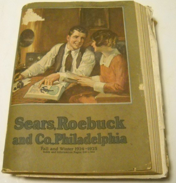 SEARS CATALOG: SEARS, ROEBUCK AND CO., PHILADELPHIA FALL AND WINTER 1924-1925 CATALOG. USED CONDITION; FOXING; PAGES NOT ATTACHED; WRITTEN ON; PAPER LOSS; CREASES. 11 INCHES HIGH X 8 1/2 INCHES WIDE.