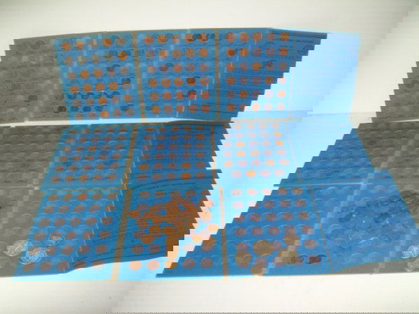 COINS: COLLECTION OF COINS INCLUDING WHEAT PENNIES WITH BOOKS- NOT COMPLETE; 1917 & 1942 WALKING LIBERTY HALF DOLLAR; 1899 BSARBER QUARTER DOLLAR.