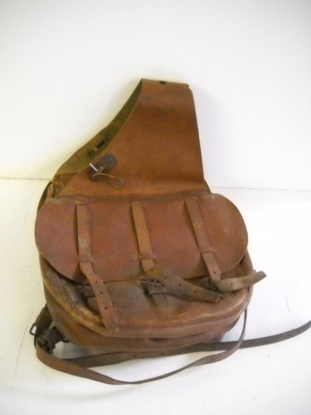 SADDLE BAG: U.S. ARMY CALVERY SADDLE BAG 1904, ROCK ISLAND ARSONAL. USED CONDITION. 47 1/2 INCHES X 9 1/2 INCHES