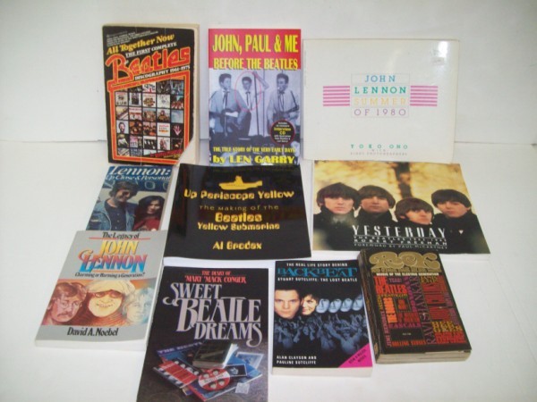 BEATLES BOOKS: 10 BEATLES BOOKS INCLUDING SWEET BEATLES DREAMS; YESTERDAY; JOHN LENNON SUMMER OF 1980. USED CONDITION.