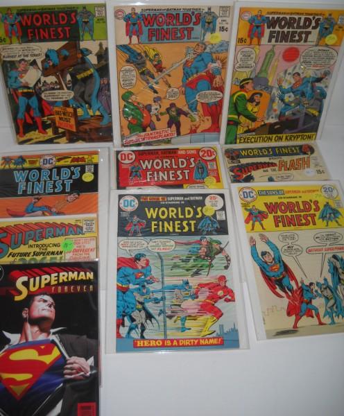 COMIC BOOKS: COLLECTION OF COMIC BOOKS INCLUDING SUPERMAN; WORLD'S FINEST COMIC BOOKS. USED CONDITION. ALL SALES ARE FINAL, ITEMS ARE SOLD "AS IS". FOR COMPLETE CONDITION REPORT CONTACT AUCTION HOUSE BY EMAIL PRIO