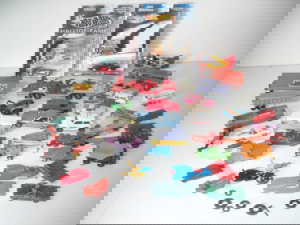 TOY CARS: COLLECTION OF VARIOUS TOY CARS INCLUDING HOT WHEELS; BUDDY L PLANE. PAINT LOSS; SOME WHEELS LACKING; SCRATCHES. ALL SALES ARE FINAL, ITEMS ARE SOLD "AS IS". FOR COMPLETE CONDITION REPORT CONTACT AUCTI