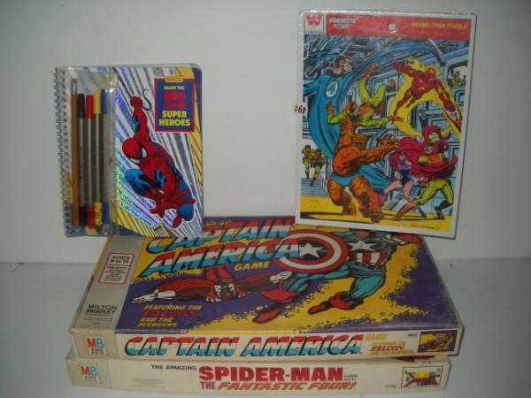 GAMES: CAPTAIN AMERICA GAME; SPIDER-MAN GAME; FANTASTIC FOUR SEALED PUZZLE. LACKING PIECES. ALL SALES ARE FINAL, ITEMS ARE SOLD "AS IS". FOR COMPLETE CONDITION REPORT CONTACT AUCTION HOUSE BY EMAIL PRIOR TO 
