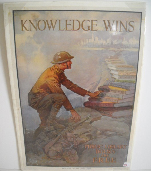 POSTER: AMERICAN LIBRARY ASSOCIATION POSTER SIGNED IN PLATE DAN SMITH. CREASES. 20 INCHES WIDE X 29 INCHES HIGH. All property is sold "AS IS", "WHERE IS", and ALL SALES ARE FINAL. There are NO REFUNDS, NO EXC