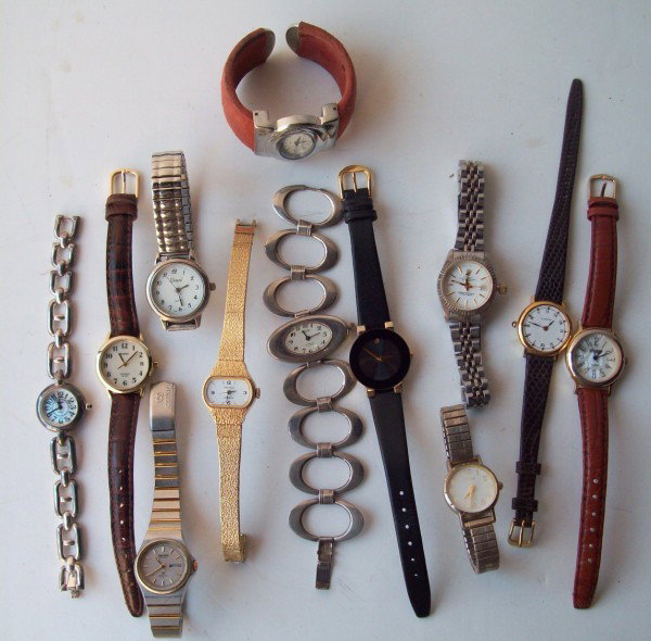 WATCHES: COLLECTION OF ASSORTED WATCHES INCLUDING TIMEX; & 1 STERLING. USED CONDITION; LACKING GLASS; NOT WORKING. All property is sold "AS IS", "WHERE IS", and ALL SALES ARE FINAL. There are NO REFUNDS, NO EX