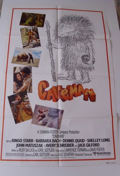 POSTER: CAVEMAN WITH RINGO STARR MOVIE POSTER. FOLDED CREASES. 27 INCHES X 41 INCHES. All property is sold "AS IS", "WHERE IS", and ALL SALES ARE FINAL. There are NO REFUNDS, NO EXCHANGES. ALL ARTWORK, PAINTI