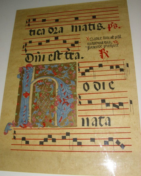 MUSIC SHEET: ANTIQUE VELLUM MUSIC SHEET, 18TH C. POSSIBLY EARLIER. FOXING. 27 1/2 INCHES 20 INCHES. All property is sold "AS IS", "WHERE IS", and ALL SALES ARE FINAL. There are NO REFUNDS, NO EXCHANGES. ALL ARTWOR