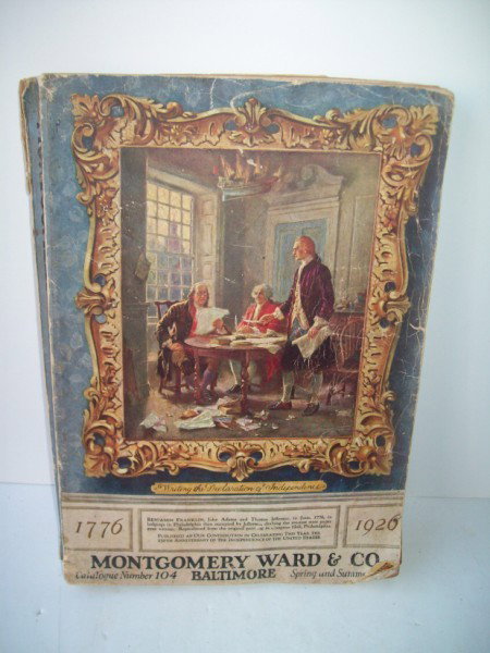 CATALOG: MONTGOMERY WARD & CO. BALTIMORE CATALOG NO. 104 1926. TEAR; PAGES RIPPED OUT; FOXING; WRITTEN ON. 16 INCHES X 9 1/2 INCHES. All property is sold "AS IS", "WHERE IS", and ALL SALES ARE FINAL. There are