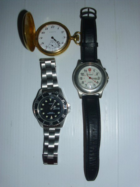 WATCHES: WATCHES INCLUDE DA VANCI QUARTZ; TIMEX; 17 JEWELS ERERITE POCKET WATCH. All property is sold "AS IS", "WHERE IS", and ALL SALES ARE FINAL. There are NO REFUNDS, NO EXCHANGES. ALL ARTWORK, PAINTINGS, E