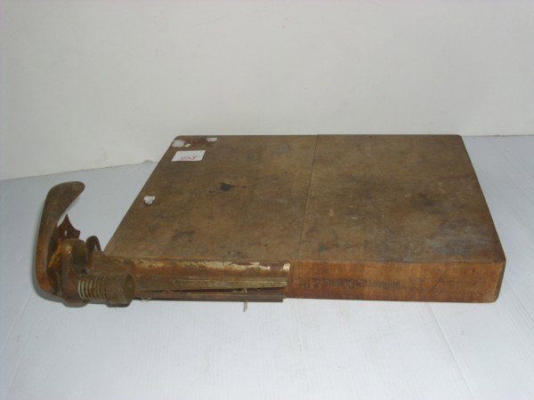 CUTTER: CIGAR CUTTER MARKED THE MILLER DUBRUL & PETER. USED CONDITION. 13 1/2 INCHES WIDE X 10 INCHES DEEP X 4 1/2 INCHES HIGH. All property is sold "AS IS", "WHERE IS", and ALL SALES ARE FINAL. There are NO 