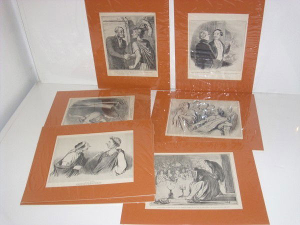 PRINTS: 10 HONORE DAUMIER PRINTS. 14 INCHES X 11 INCHES.