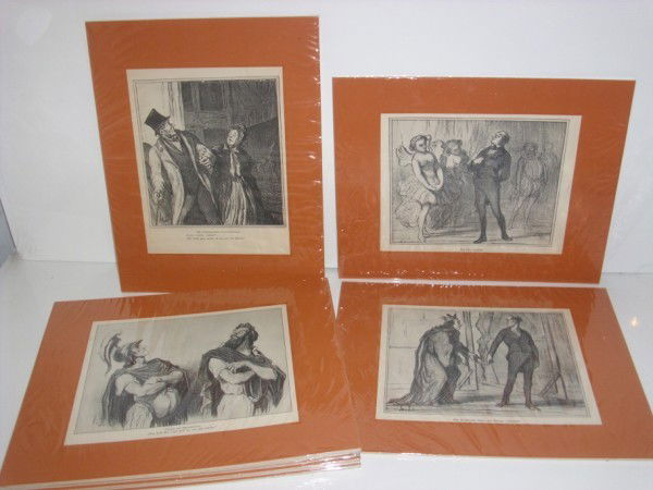 PRINTS: 10 HONORE DAUMIER PRINTS. 14 INCHES X 11 INCHES.