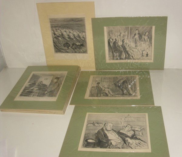 PRINTS: 10 HONORE DAUMIER PRINTS. 14 INCHES X 11 INCHES.