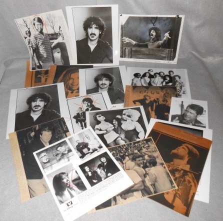 PHOTOS: COLLECTION OF 17 PRESS PHOTOS INCLUDING 10 FRANK ZAPPA & MOON UNIT ZAPPA; & 7 BRIAN WILSON FROM THE BEACH BOYS. USEC CONDITION. LARGEST MEASURES 8 INCHES X 10 INCHES.