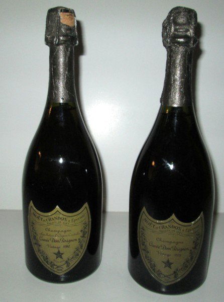 DOM PERIGNON: 2 UNOPENED BOTTLES OF DOM PERIGNON CHAMPAGNE, YEARS 1978 & 1980.