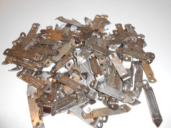 OPENERS: COLLECTION OF 100 ASSORTED BOTTLE/CAN OPENERS MOSTLY BEER ADVERTISING INCLUDING PABST; OLD CROWN; JAX; OLD DUTCH; KNICKERBOCKER; CARLING; SCHEAFER; RAMS HEAD ALE; BALLENTINE ALE; RUPPERT ALE; FOX; 7UP