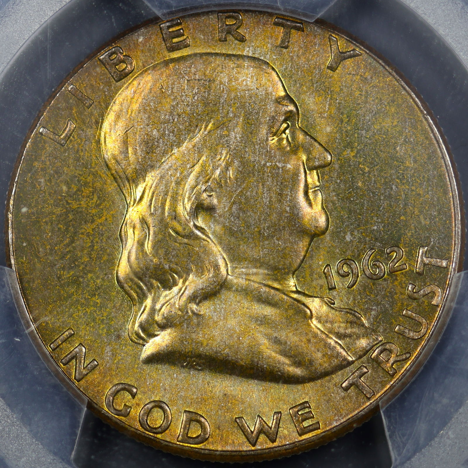 1962 MS 65 PCGS TONED Franklin Silver Half Dollar (1 of 3)