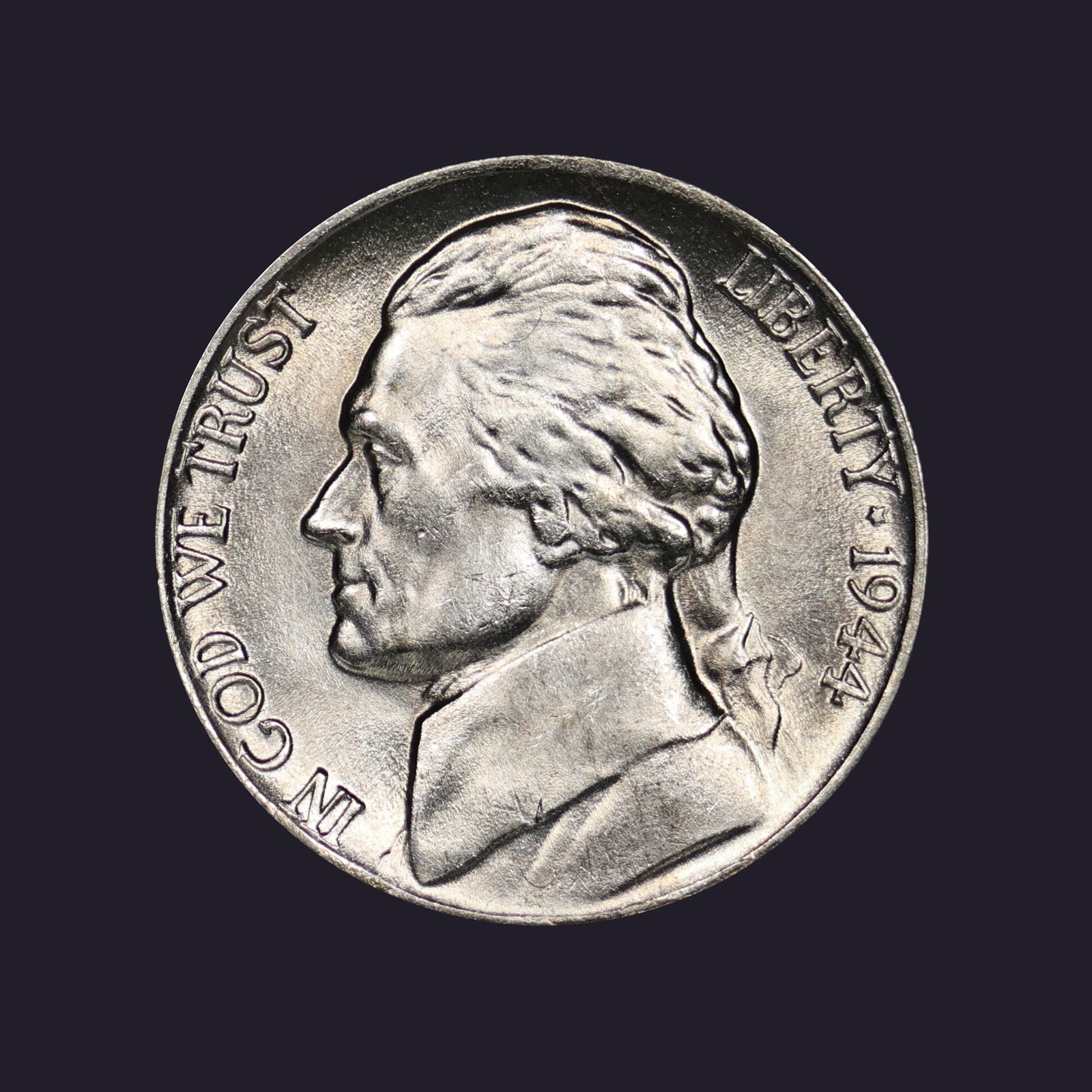 1944 P FS GEM BU Jefferson Silver War Nickel (1 of 2)