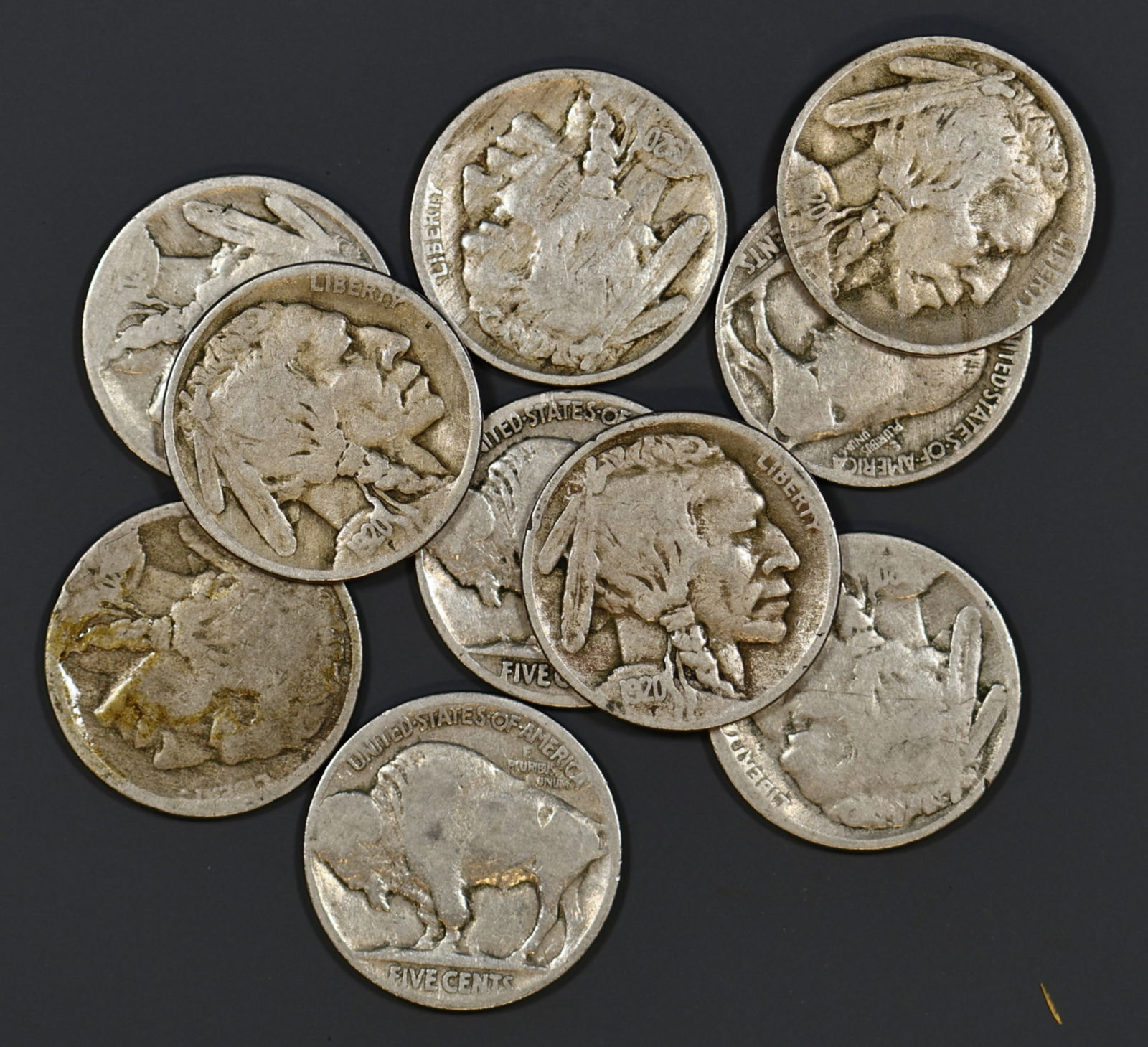 10 1920 Buffalo Nickel Lot (1 of 1)