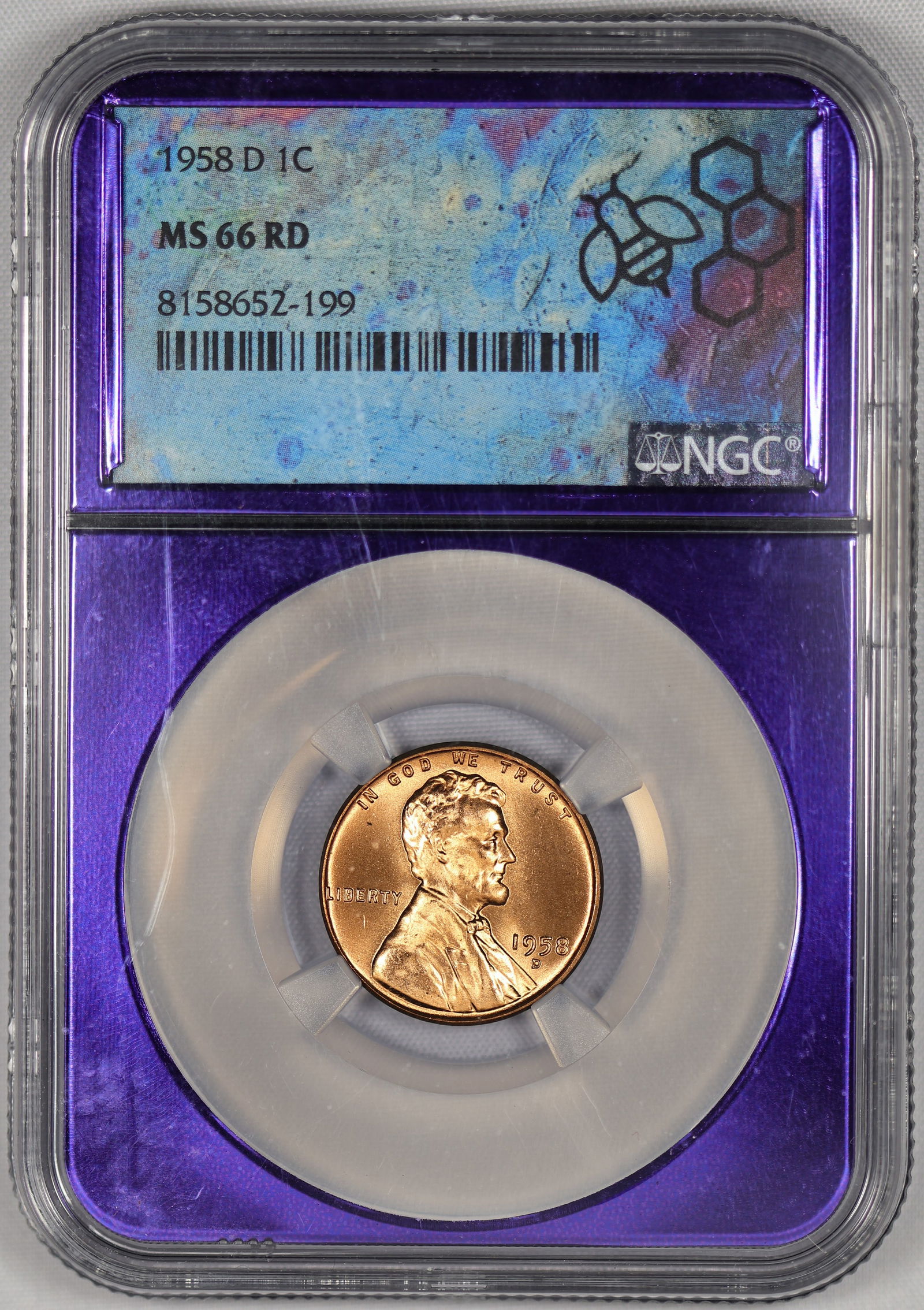 1958 D MS 66 RD NGC Lincoln Wheat Cent  (1 of 2)