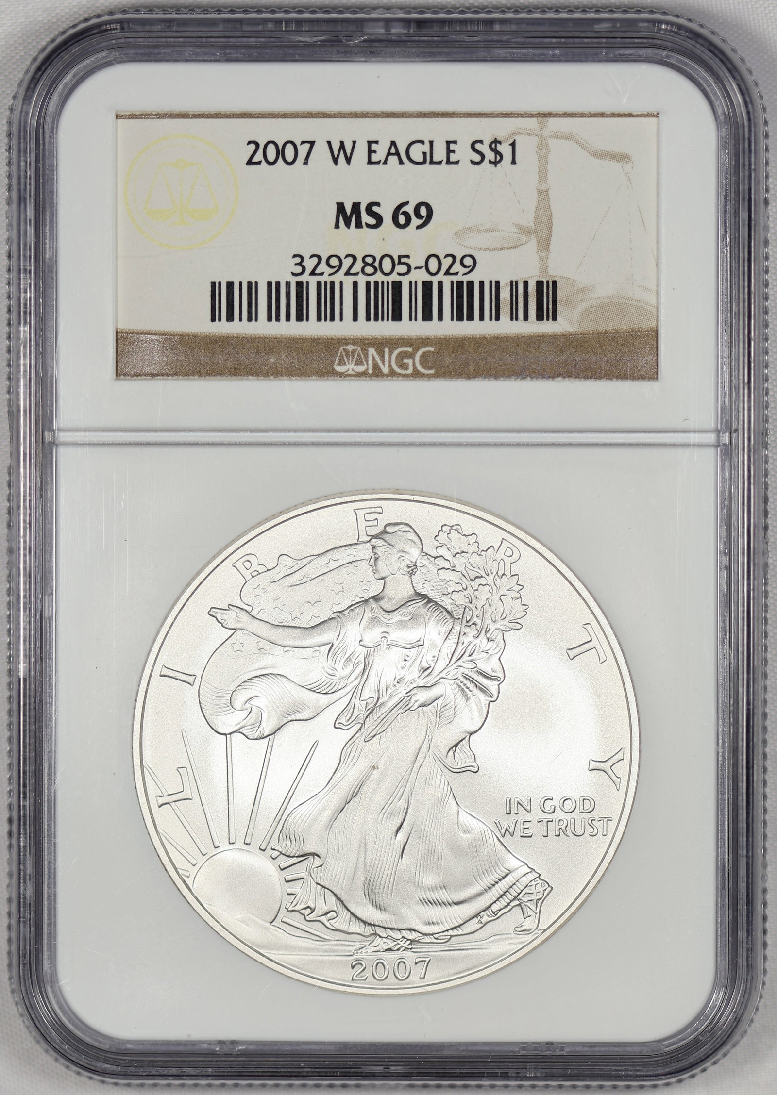 2007 W MS 69 NGC Silver Eagle ASE: (#F0Q63)
