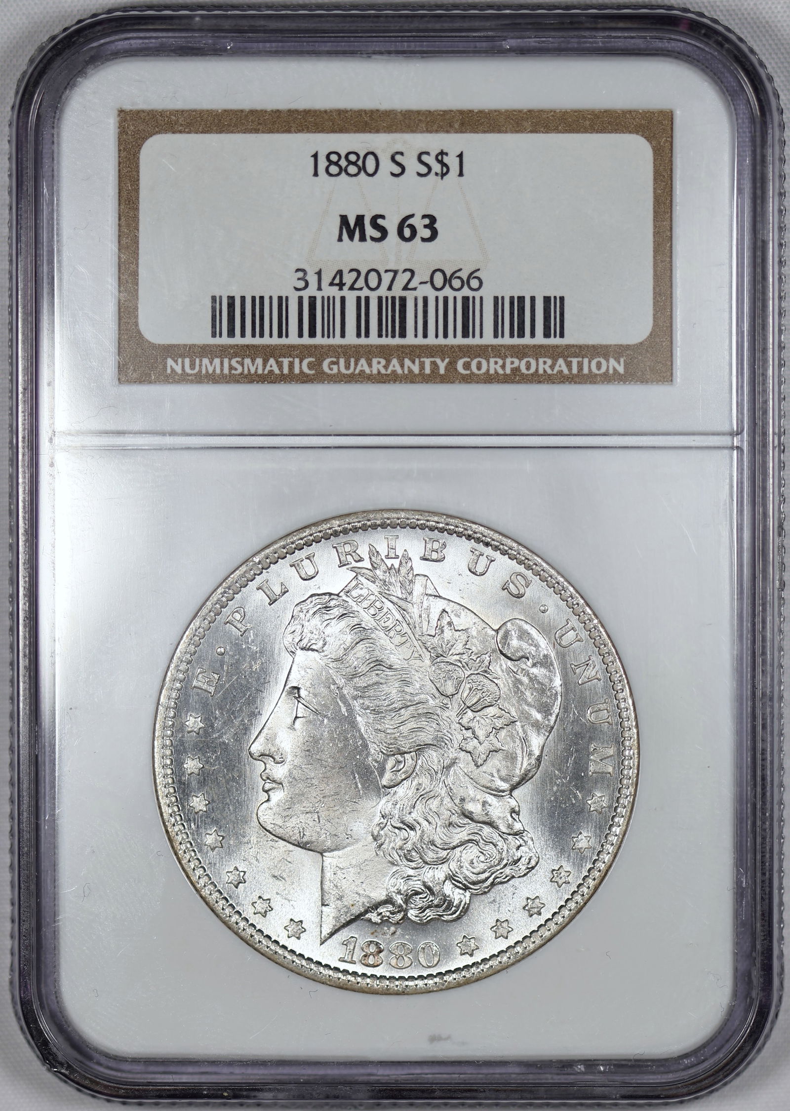 1880 S MS 63 NGC Morgan Silver Dollar (1 of 2)