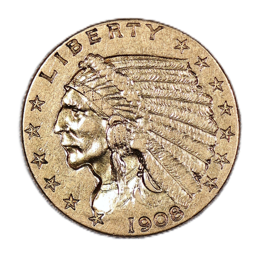1908 Indian Gold $2.5 Quarter Eagle 1st Year! (1 of 2)