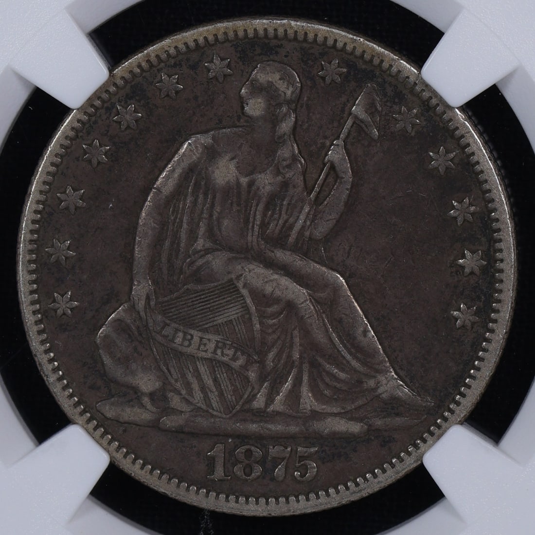 1875 Seated Liberty Half Dollar NGC VF-35: 1875 Seated Liberty Half Dollar NGC VF-35