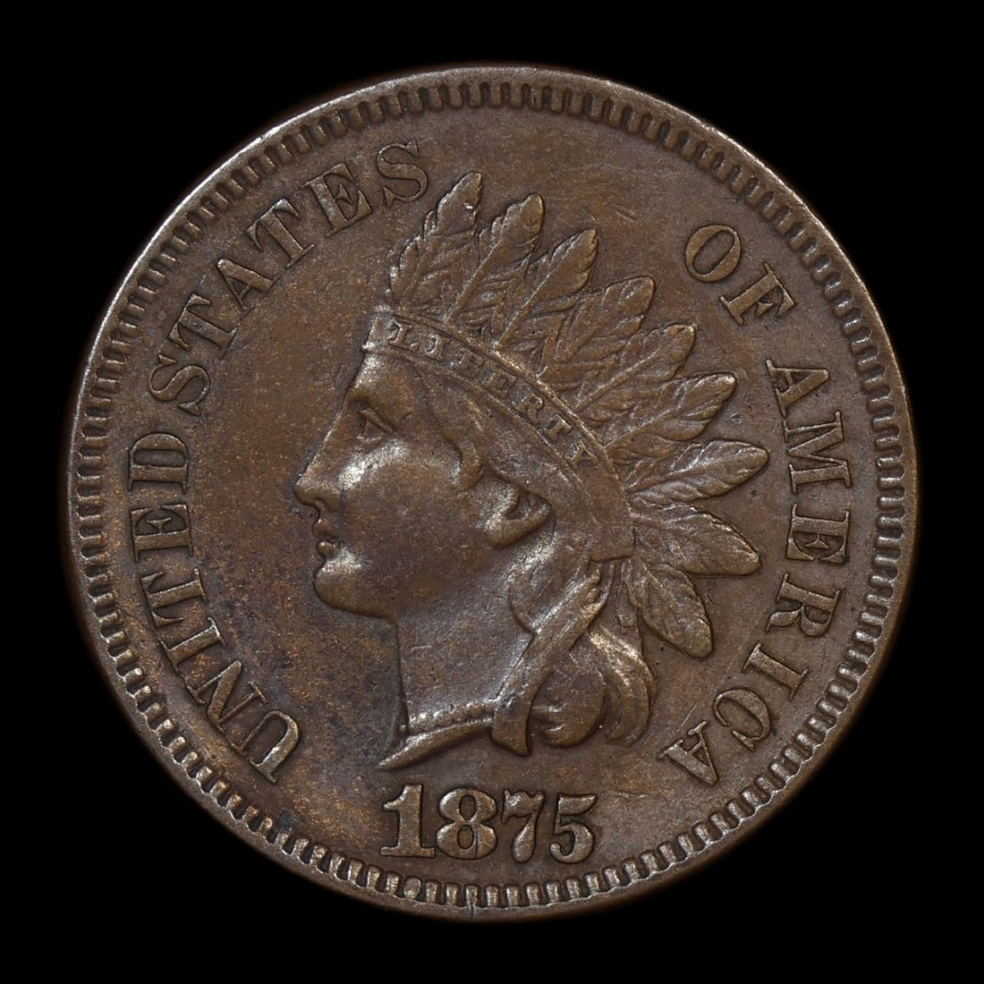 1875 Indian Head Cent Penny XF/AU Better Date (1 of 2)