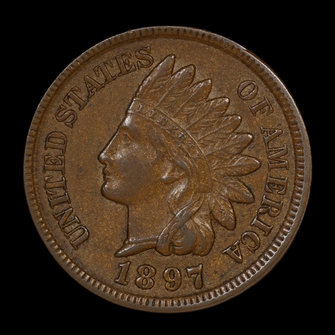 1897 Indian Head Cent Penny AU (1 of 2)