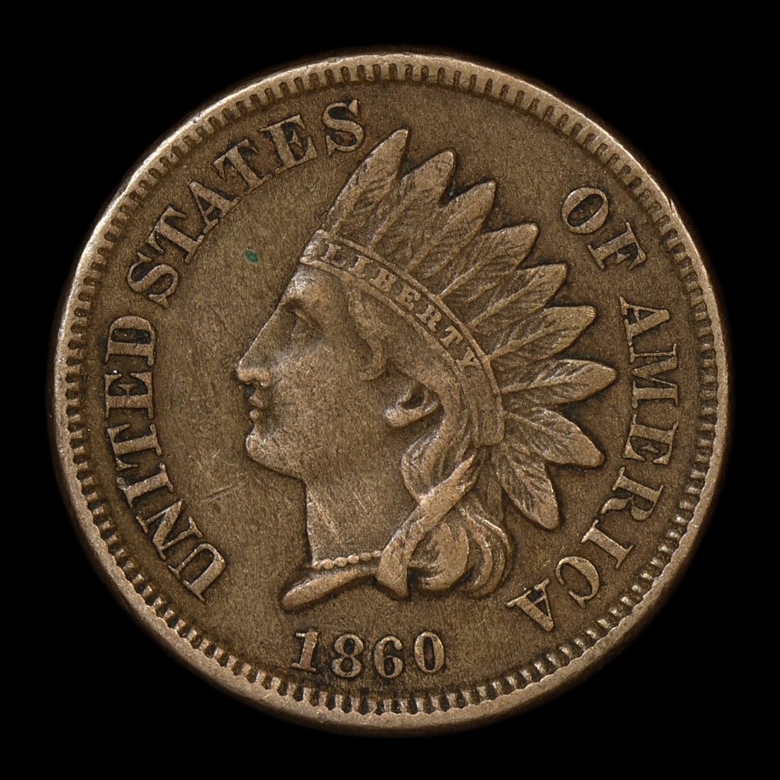 1860 Indian Head Cent Copper Nickel Pointed Bust (1 of 2)
