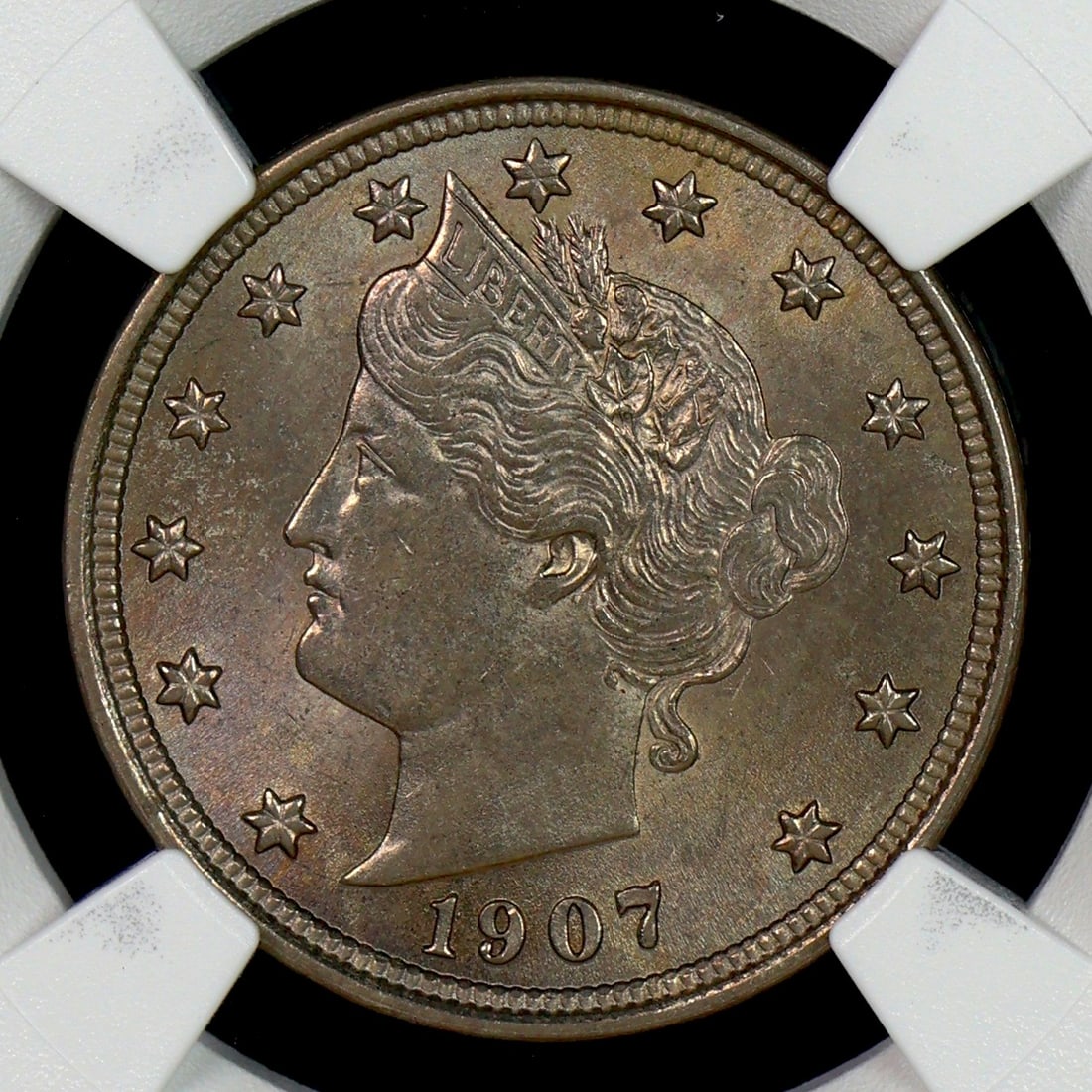 1907 Liberty V-Nickel NGC MS-62: 1907 Liberty V-Nickel NGC MS-62